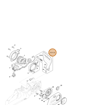 STIHL part MA04-790-9101 — IPL diagram snippet (6x zoom, amber highlight)