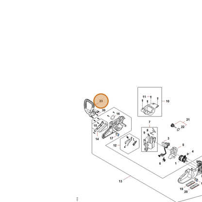 STIHL part MA04-791-1700 — IPL diagram snippet (6x zoom, amber highlight)