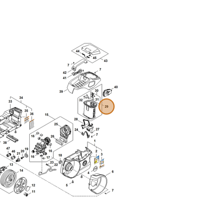STIHL part RA01-400-9411 — IPL diagram snippet (6x zoom, amber highlight)