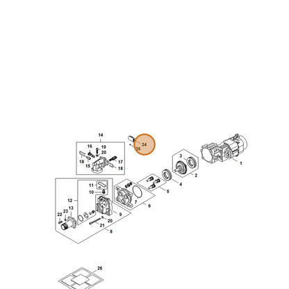 STIHL part RA01-430-0502 — IPL diagram snippet (6x zoom, amber highlight)