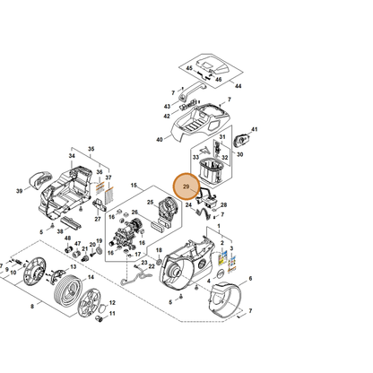 STIHL part RA01-430-1400 — IPL diagram snippet (6x zoom, amber highlight)