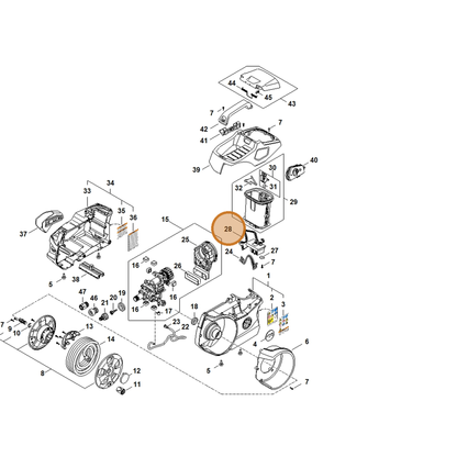 STIHL part RA01-430-1450 — IPL diagram snippet (6x zoom, amber highlight)