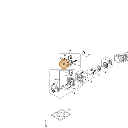 STIHL part RA01-700-7300 — IPL diagram snippet (6x zoom, amber highlight)