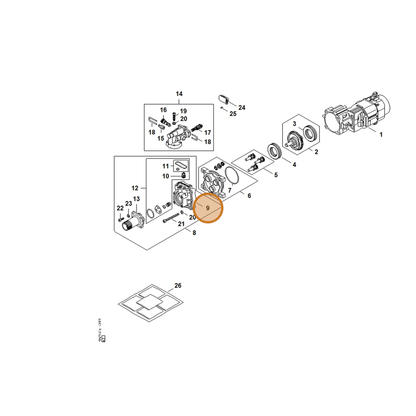 STIHL part RA01-701-1200 — IPL diagram snippet (6x zoom, amber highlight)