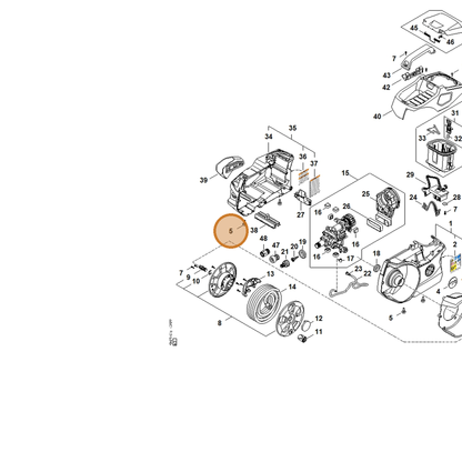 STIHL part RA01-708-2800 — IPL diagram snippet (6x zoom, amber highlight)