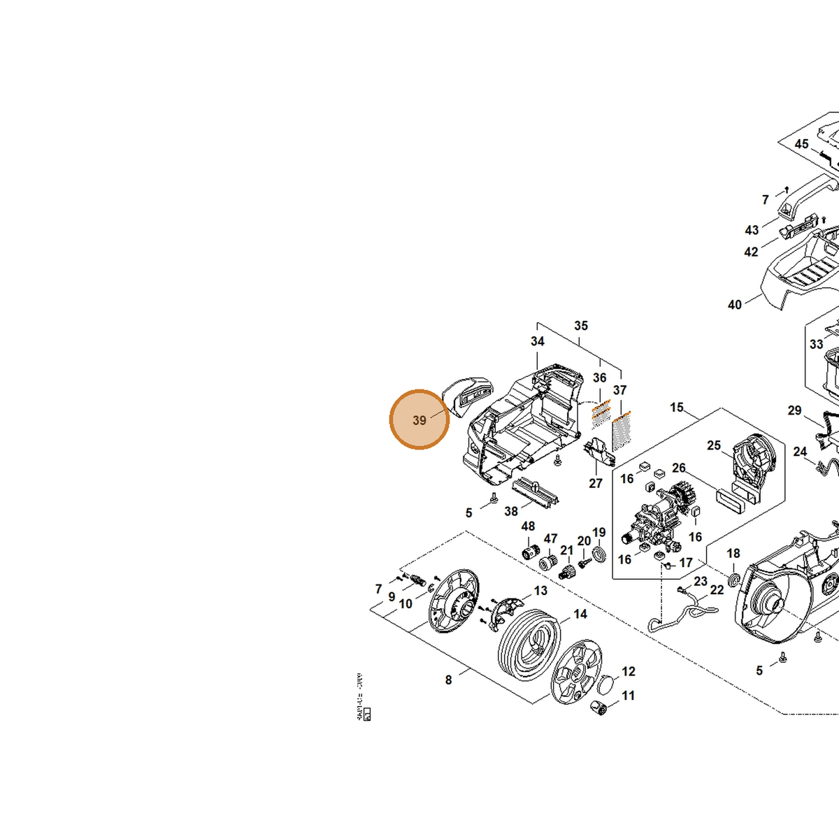 STIHL part RA01-791-5400 — IPL diagram snippet (6x zoom, amber highlight)