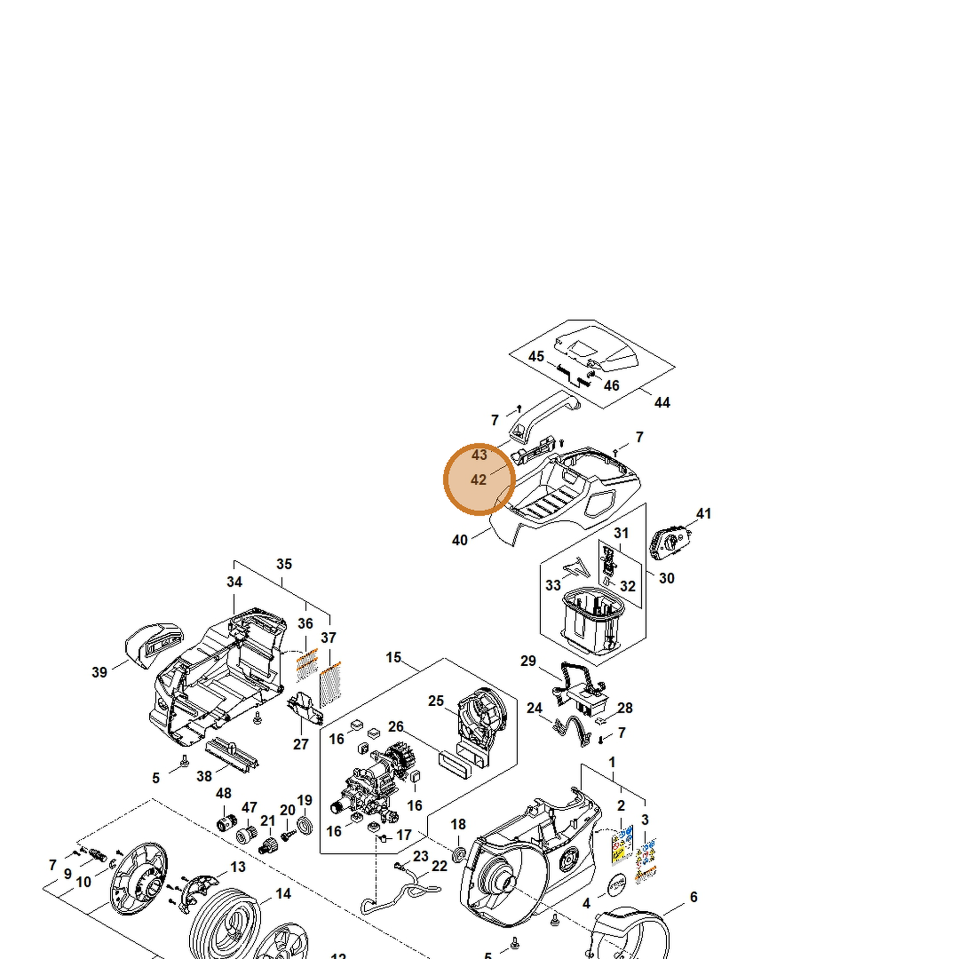 STIHL part RA01-791-5401 — IPL diagram snippet (6x zoom, amber highlight)