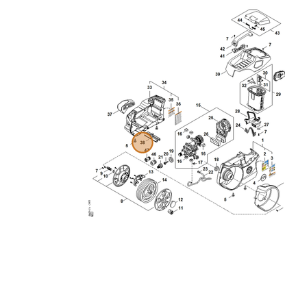 STIHL part RA01-792-2500 — IPL diagram snippet (6x zoom, amber highlight)