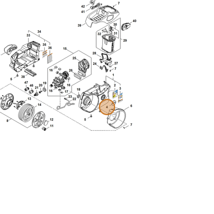 STIHL part RA01-967-1550 — IPL diagram snippet (6x zoom, amber highlight)