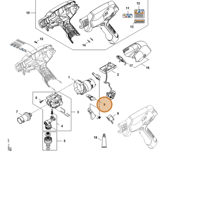 STIHL part RA02-007-3800 — IPL diagram snippet (6x zoom, amber highlight)