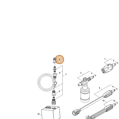 STIHL part RA02-500-6701 — IPL diagram snippet (6x zoom, amber highlight)