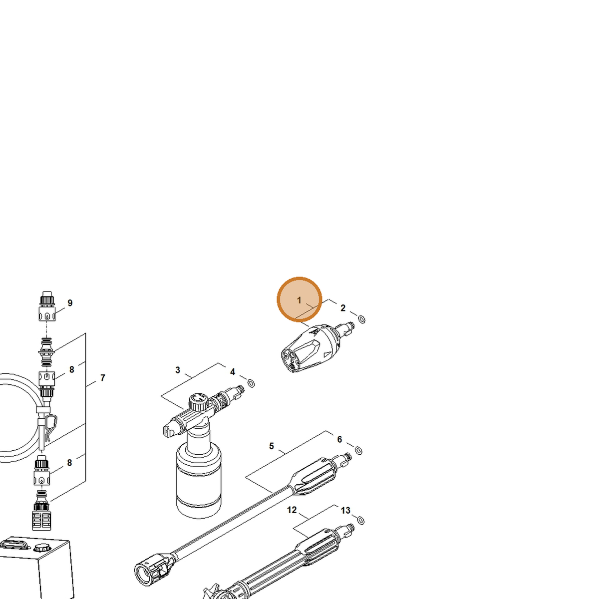 STIHL part RA02-530-0700 — IPL diagram snippet (6x zoom, amber highlight)