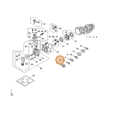 STIHL part RE02-440-2025 — IPL diagram snippet (6x zoom, amber highlight)