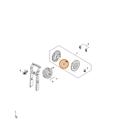 STIHL part RE02-500-0210 — IPL diagram snippet (6x zoom, amber highlight)