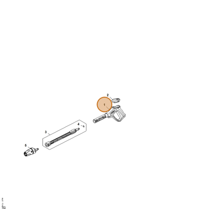 STIHL part RE02-500-1301 — IPL diagram snippet (6x zoom, amber highlight)