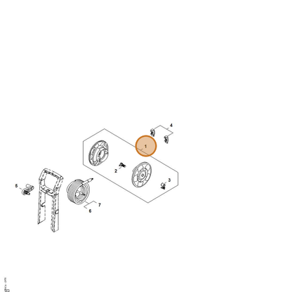 STIHL part RE02-500-8100 — IPL diagram snippet (6x zoom, amber highlight)