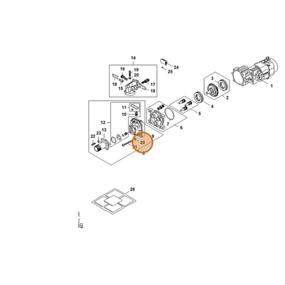 STIHL part RE02-518-0602 — IPL diagram snippet (6x zoom, amber highlight)