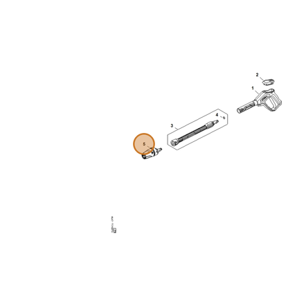 STIHL part RE02-530-0701 — IPL diagram snippet (6x zoom, amber highlight)