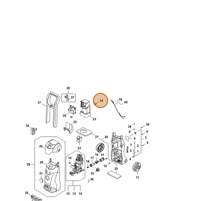 STIHL part RE02-602-4300 — IPL diagram snippet (6x zoom, amber highlight)