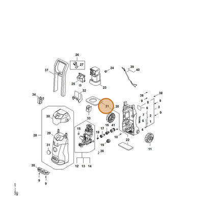 STIHL part RE02-609-0200 — IPL diagram snippet (6x zoom, amber highlight)