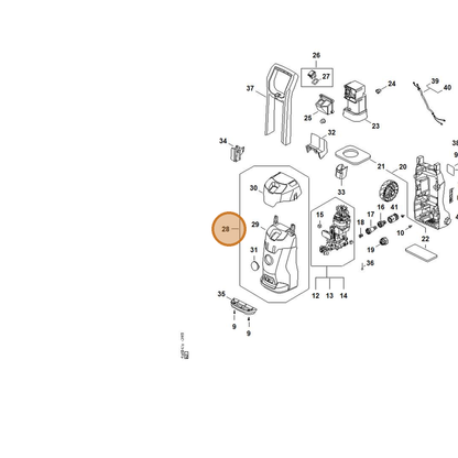 STIHL part RE02-790-5111 — IPL diagram snippet (6x zoom, amber highlight)