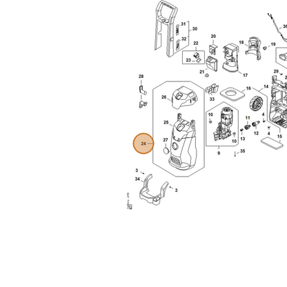 STIHL part RE02-790-5114 — IPL diagram snippet (6x zoom, amber highlight)