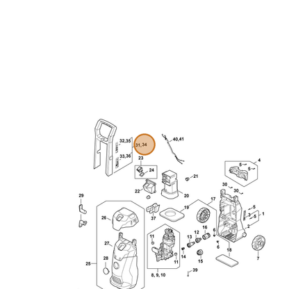STIHL part RE02-790-5600 — IPL diagram snippet (6x zoom, amber highlight)