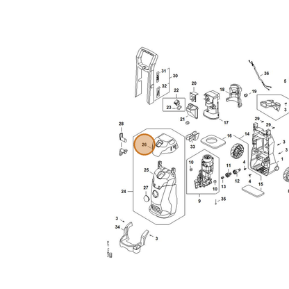 STIHL part RE02-791-7507 — IPL diagram snippet (6x zoom, amber highlight)