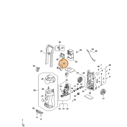 STIHL part RE02-792-6300 — IPL diagram snippet (6x zoom, amber highlight)
