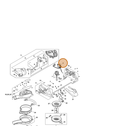 STIHL part SA02-430-1400 — IPL diagram snippet (6x zoom, amber highlight)