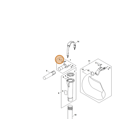 STIHL part SA02-430-3400 — IPL diagram snippet (6x zoom, amber highlight)