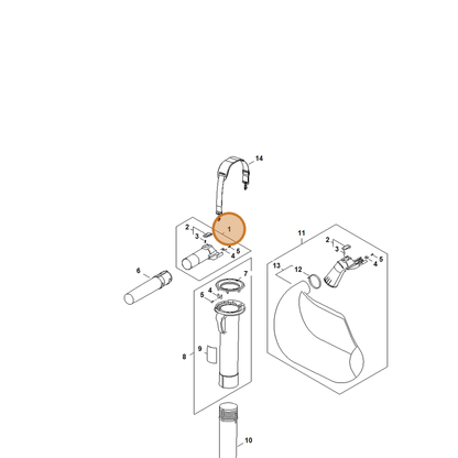 STIHL part SA02-700-1801 — IPL diagram snippet (6x zoom, amber highlight)
