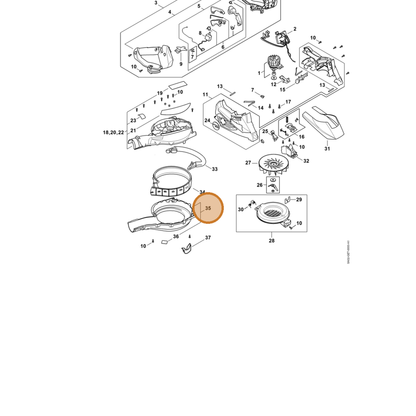 STIHL part SA02-700-4101 — IPL diagram snippet (6x zoom, amber highlight)