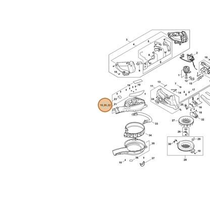 STIHL part SA02-700-4103 — IPL diagram snippet (6x zoom, amber highlight)