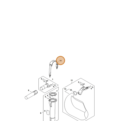 STIHL part SA02-710-9000 — IPL diagram snippet (6x zoom, amber highlight)