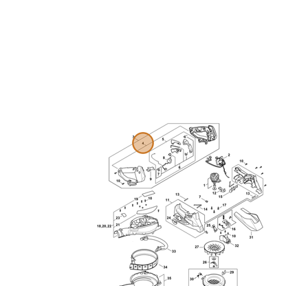 STIHL part SA02-790-1100 — IPL diagram snippet (6x zoom, amber highlight)