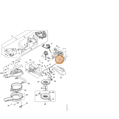 STIHL part SA02-971-0300 — IPL diagram snippet (6x zoom, amber highlight)
