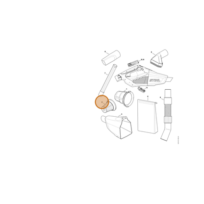STIHL part SA03-080-1900 — IPL diagram snippet (6x zoom, amber highlight)