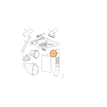 STIHL part SA03-500-0500 — IPL diagram snippet (6x zoom, amber highlight)