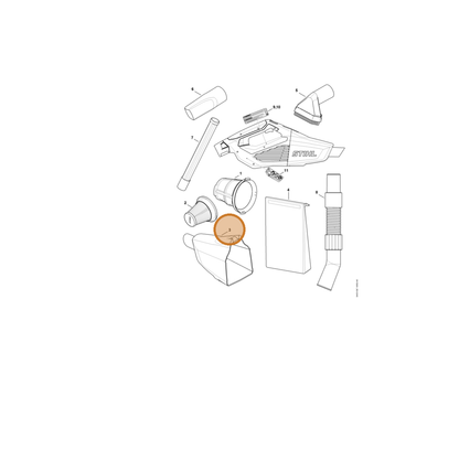 STIHL part SA03-700-0800 — IPL diagram snippet (6x zoom, amber highlight)