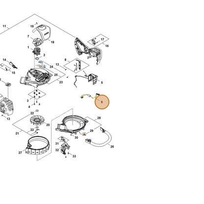 STIHL part SA07-430-2204 — IPL diagram snippet (6x zoom, amber highlight)