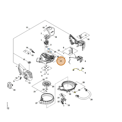 STIHL part SA07-700-4101 — IPL diagram snippet (6x zoom, amber highlight)