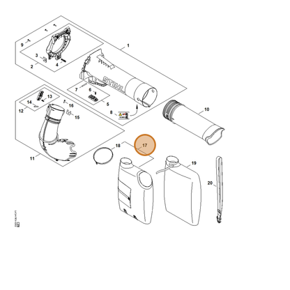 STIHL part SA07-700-9702 — IPL diagram snippet (6x zoom, amber highlight)