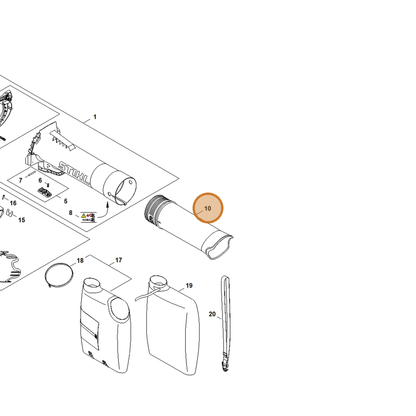 STIHL part SA07-708-3501 — IPL diagram snippet (6x zoom, amber highlight)