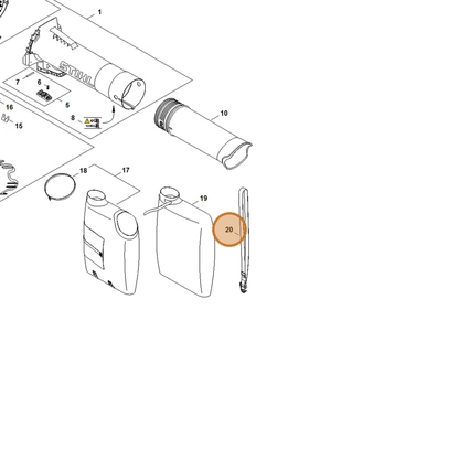 STIHL part SA07-710-9000 — IPL diagram snippet (6x zoom, amber highlight)