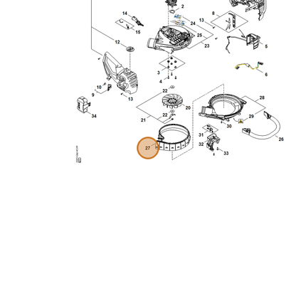 STIHL part SA07-761-1500 — IPL diagram snippet (6x zoom, amber highlight)