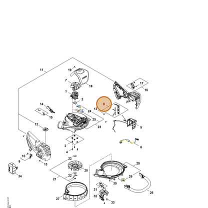 STIHL part SA07-790-5400 — IPL diagram snippet (6x zoom, amber highlight)