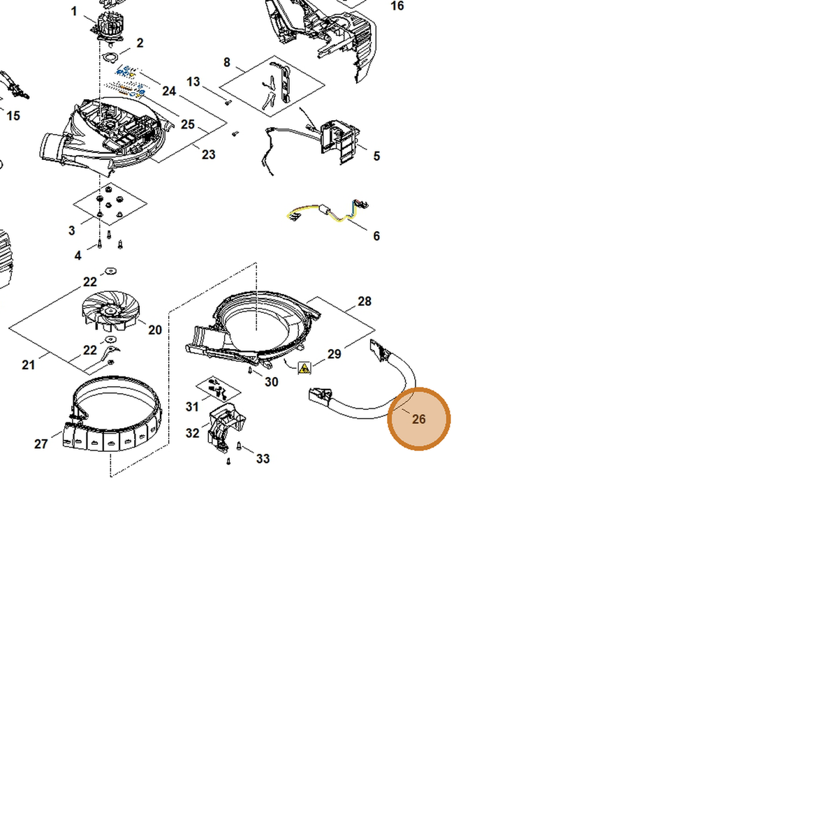 STIHL part SA07-791-1700 — IPL diagram snippet (6x zoom, amber highlight)