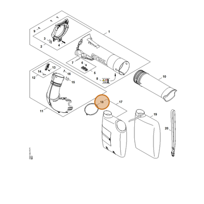 STIHL part SA07-988-9200 — IPL diagram snippet (6x zoom, amber highlight)