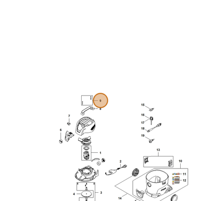 STIHL part SE01-007-1000 — IPL diagram snippet (6x zoom, amber highlight)
